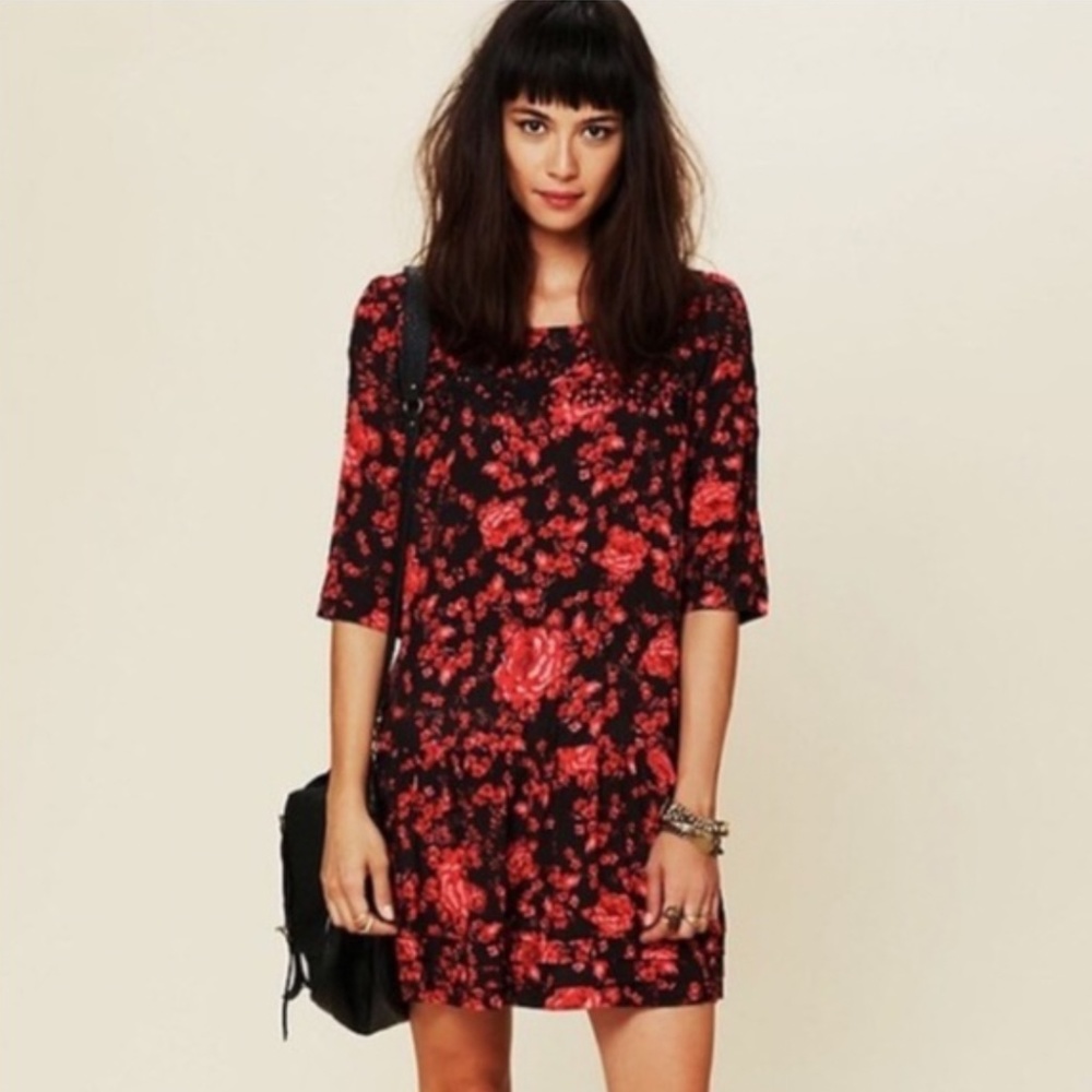 Free People Embroidered Mini Dress Small